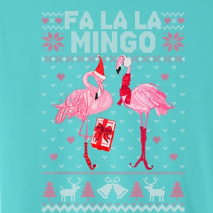 Fa La La La Mingo Flamingo Santa Pink Ugly Christmas Gift ChromaSoft Performance T-Shirt