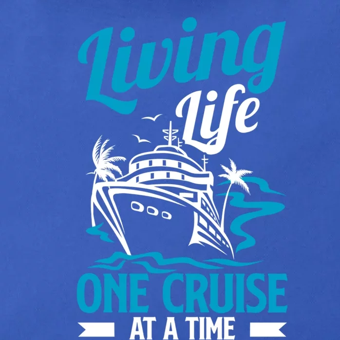 Funny Living Life One Cruise At A Time Cruise Ship Gift Zip Tote Bag