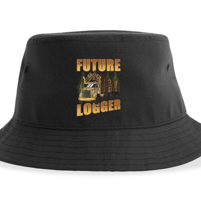 Future Logger Lumberjack Wood Cutter Logging Sawmill Gift Sustainable Bucket Hat