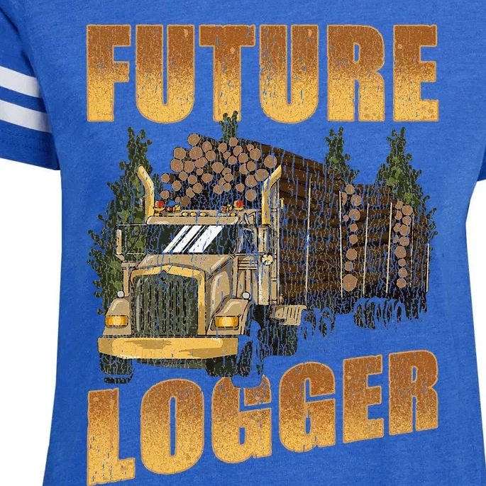 Future Logger Lumberjack Wood Cutter Logging Sawmill Gift Enza Ladies Jersey Football T-Shirt