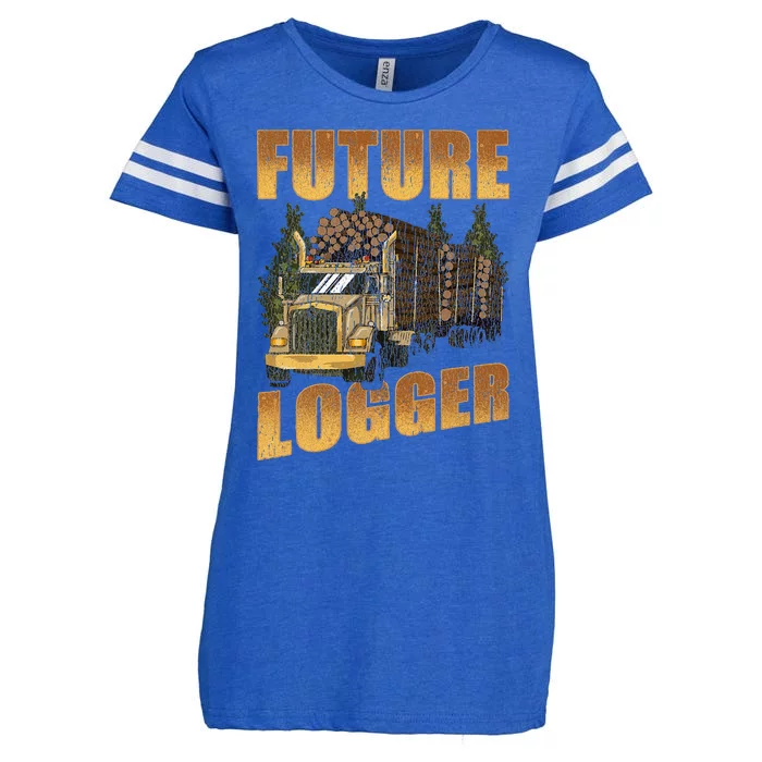 Future Logger Lumberjack Wood Cutter Logging Sawmill Gift Enza Ladies Jersey Football T-Shirt