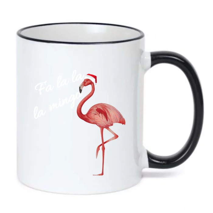 Fa La La La Mingo Flamingo Christmas Xmas Gift Black Color Changing Mug