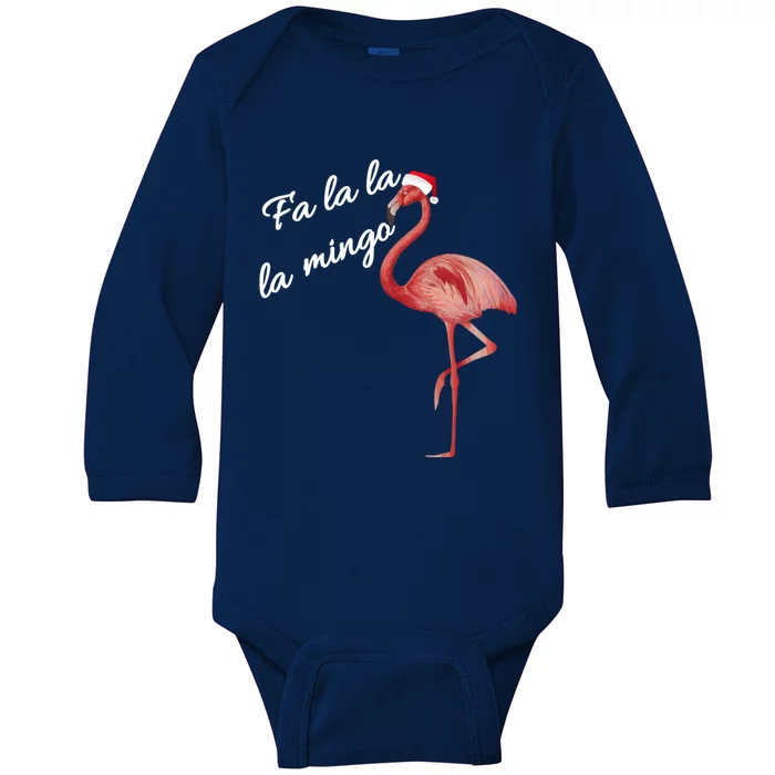 Fa La La La Mingo Flamingo Christmas Xmas Gift Baby Long Sleeve Bodysuit