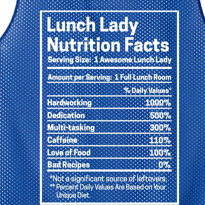 Funny Lunch Lady Nutrition Facts School Cafeteria Cooks Funny Gift Mesh Reversible Basketball Jersey Tank