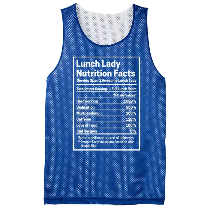 Funny Lunch Lady Nutrition Facts School Cafeteria Cooks Funny Gift Mesh Reversible Basketball Jersey Tank