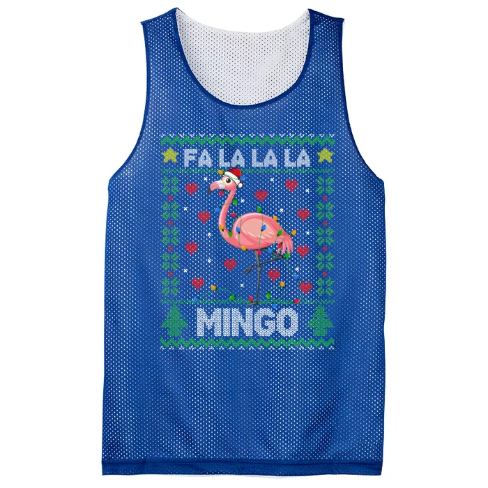 Fa La La La Mingo Funny Flamingo Ugly Christmas Sweater Gift Mesh Reversible Basketball Jersey Tank