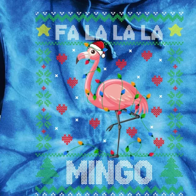 Fa La La La Mingo Funny Flamingo Ugly Christmas Sweater Gift Tie Dye Hoodie