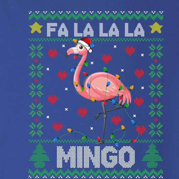 Fa La La La Mingo Funny Flamingo Ugly Christmas Sweater Gift Toddler Long Sleeve Shirt