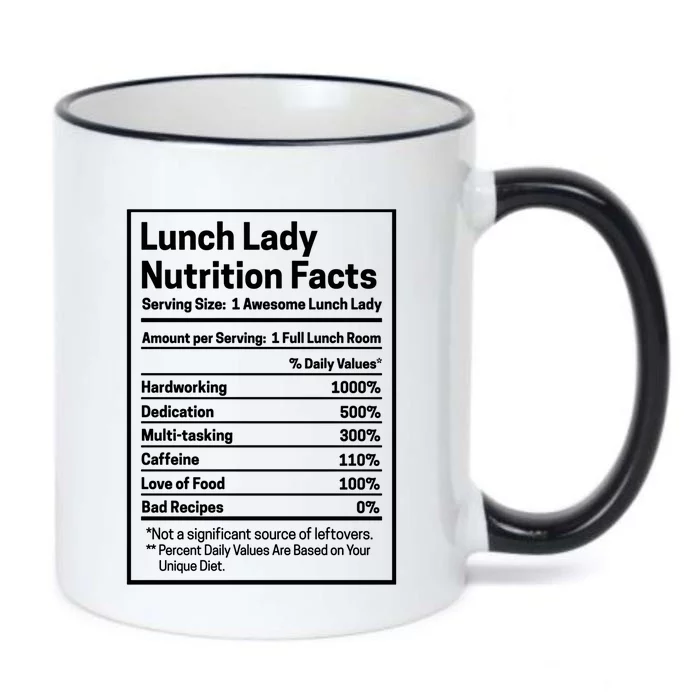 Funny Lunch Lady Nutrition Facts School Cafeteria Cooks Cool Gift Black Color Changing Mug