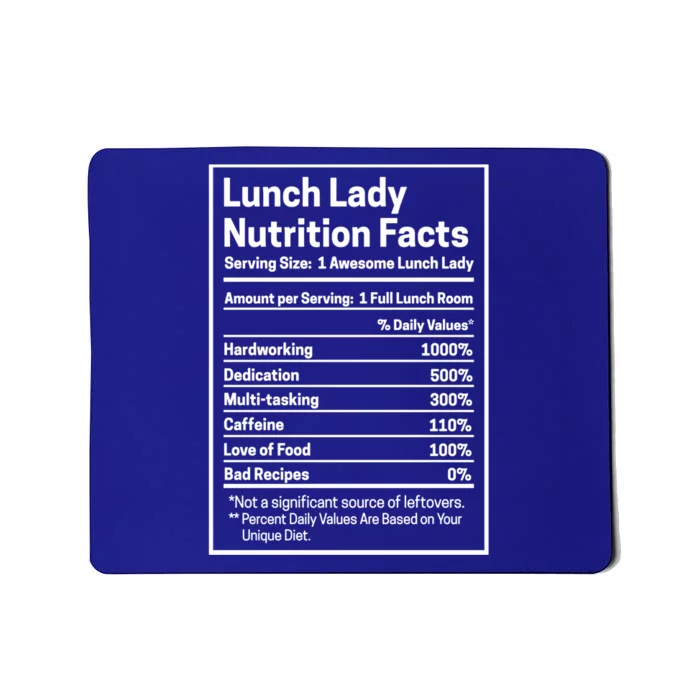 Funny Lunch Lady Nutrition Facts School Cafeteria Cooks Cool Gift Mousepad