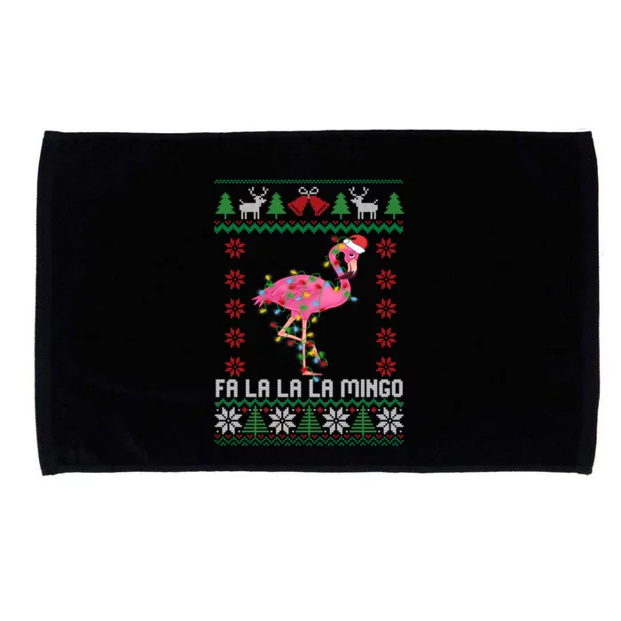 Fa La La La Mingo Funny Flamingo Ugly Christmas Sweater Cool Gift Microfiber Hand Towel