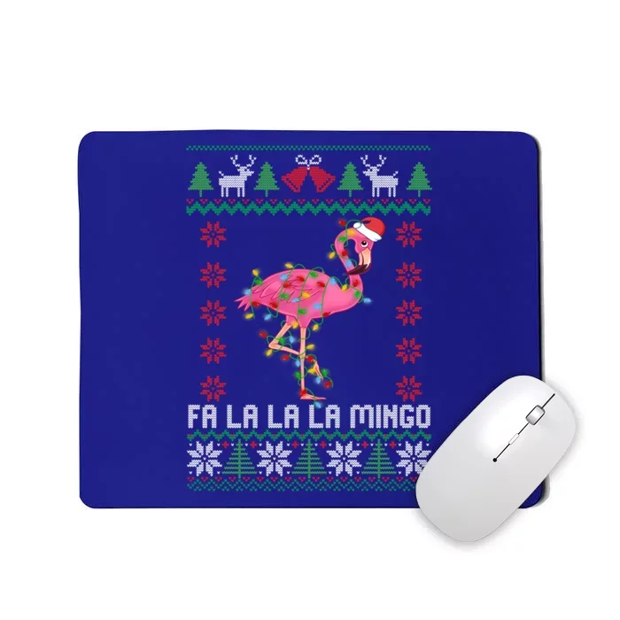 Fa La La La Mingo Funny Flamingo Ugly Christmas Sweater Cool Gift Mousepad