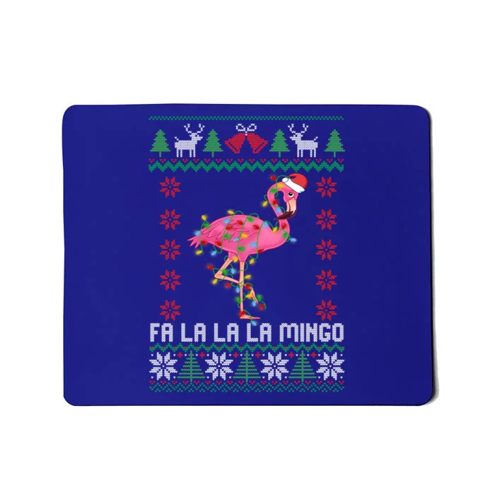 Fa La La La Mingo Funny Flamingo Ugly Christmas Sweater Cool Gift Mousepad