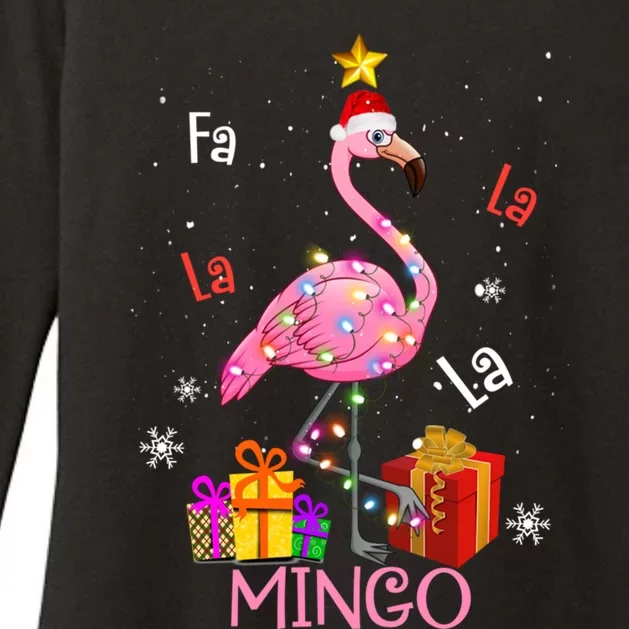 Fa La La La Mingo Flamingo For Christmas Xmas Gift Womens CVC Long Sleeve Shirt