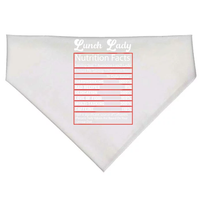 Funny Lunch Lady Nutrition Facts School Cafeteria Cooks Meaningful Gift USA-Made Doggie Bandana