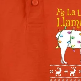 Fa La La Llama Christmas Funny Ugly Christmas Sweater Gift Dry Zone Grid Performance Polo