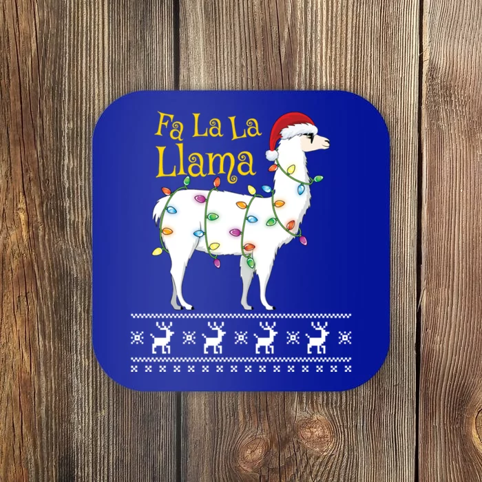 Fa La La Llama Christmas Funny Ugly Christmas Sweater Gift Coaster