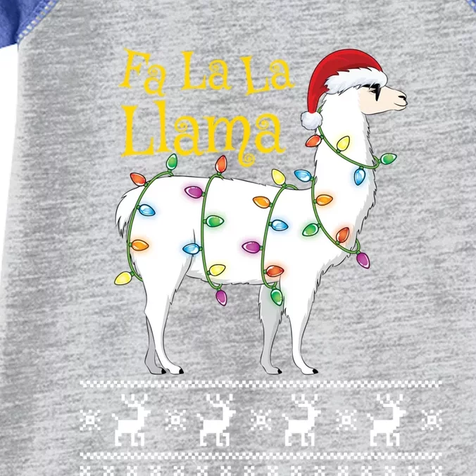 Fa La La Llama Christmas Funny Ugly Christmas Sweater Gift Infant Baby Jersey Bodysuit