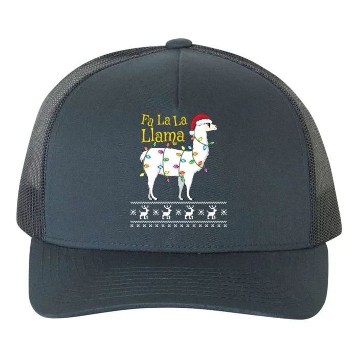 Fa La La Llama Christmas Funny Ugly Christmas Sweater Gift Yupoong Adult 5-Panel Trucker Hat