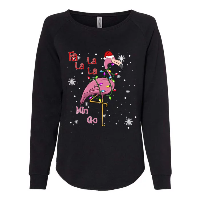 Fa La La La Mingo Flamingo Lover Matching Funny Christmas Cool Gift Womens California Wash Sweatshirt