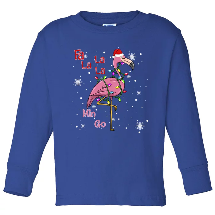 Fa La La La Mingo Flamingo Lover Matching Funny Christmas Cool Gift Toddler Long Sleeve Shirt