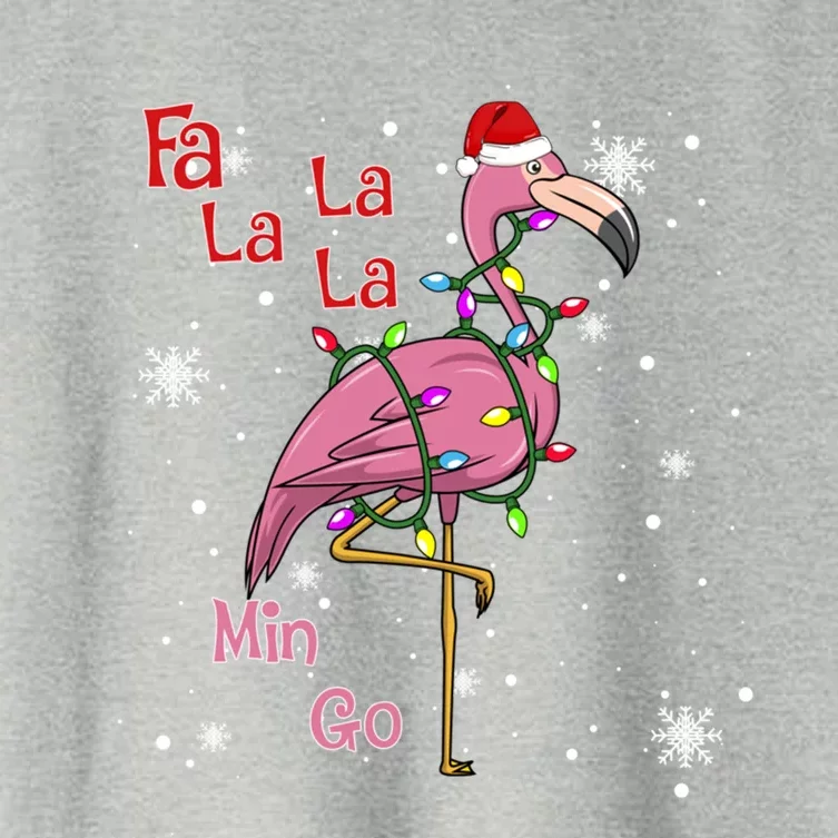 Fa La La La Mingo Flamingo Lover Matching Funny Christmas Cool Gift Women's Crop Top Tee