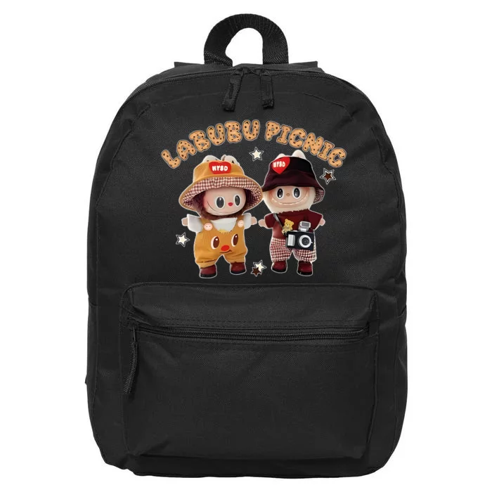 Funny Labubu Lover Cute Labubu Picnic And Friends 16 in Basic Backpack