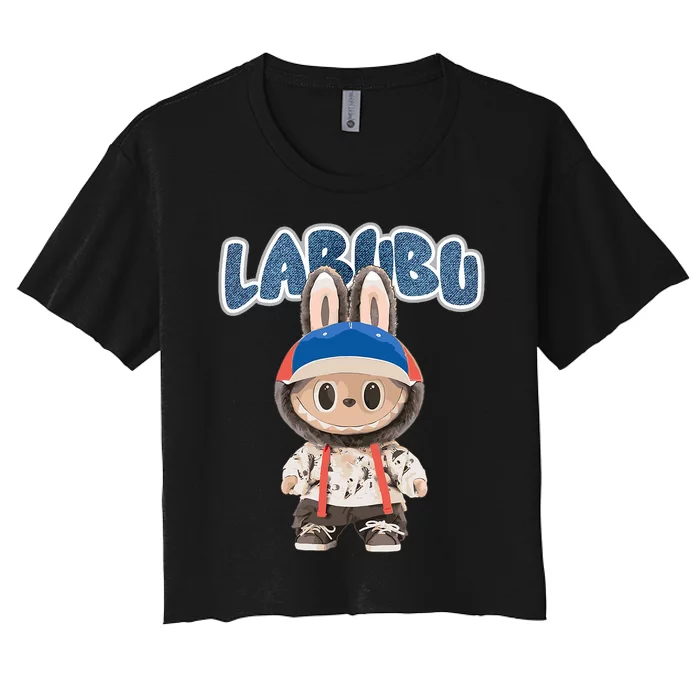 Funny Labubu Lover Cute Labubu The Monsters Party Women's Crop Top Tee