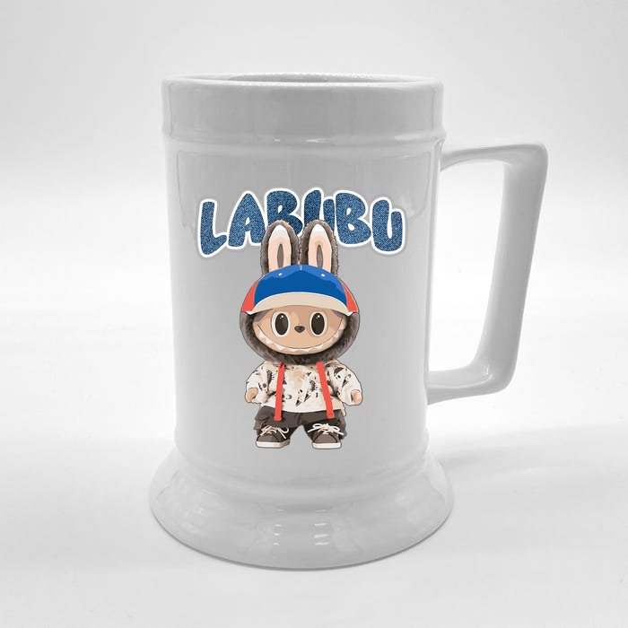 Funny Labubu Lover Cute Labubu The Monsters Party Front & Back Beer Stein