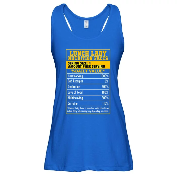 Funny Lunch Lady Nutrition Facts School Cafeteria Cooks Tee Gift Ladies Essential Flowy Tank