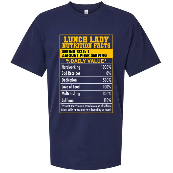 Funny Lunch Lady Nutrition Facts School Cafeteria Cooks Tee Gift Sueded Cloud Jersey T-Shirt