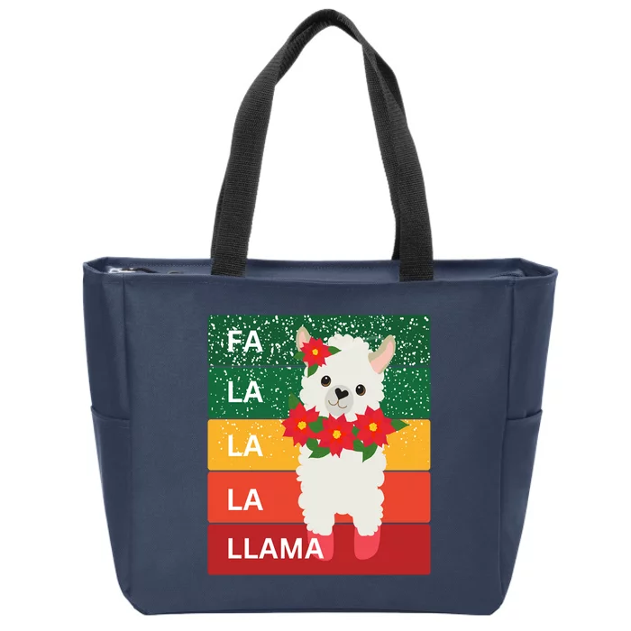 Fa La La Lama Alpaca Zip Tote Bag