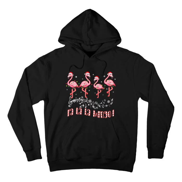 Fa La La MINGO Flamingo Christmas Candy Cane Flamingoes Tall Hoodie