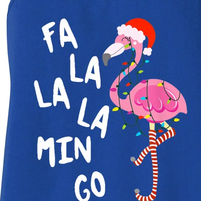 Fa La La La Mingo Flamingo Xmas Gift Flamingo Ugly Sweater Funny Gift Women's Racerback Tank