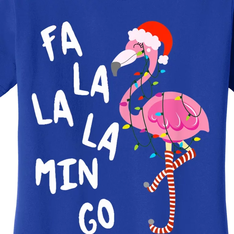 Fa La La La Mingo Flamingo Xmas Gift Flamingo Ugly Sweater Funny Gift Women's T-Shirt