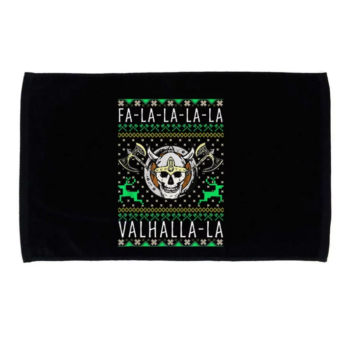 Fa La La La Valhalla La Viking God Ugly Christmas Microfiber Hand Towel