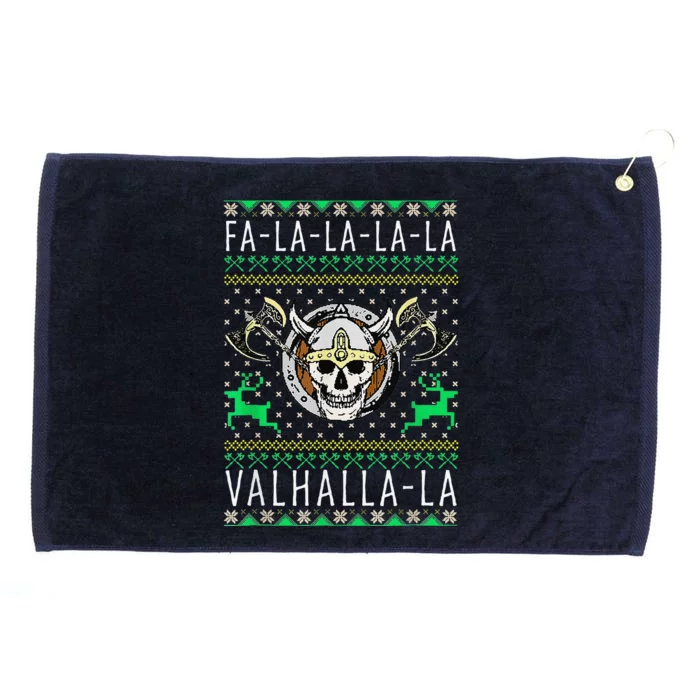 Fa La La La Valhalla La Viking God Ugly Christmas Grommeted Golf Towel