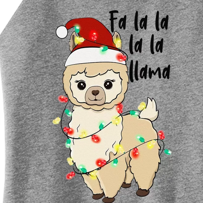 Fa La La Llama Llama Christmas Funny Funny Women’s Perfect Tri Rocker Tank