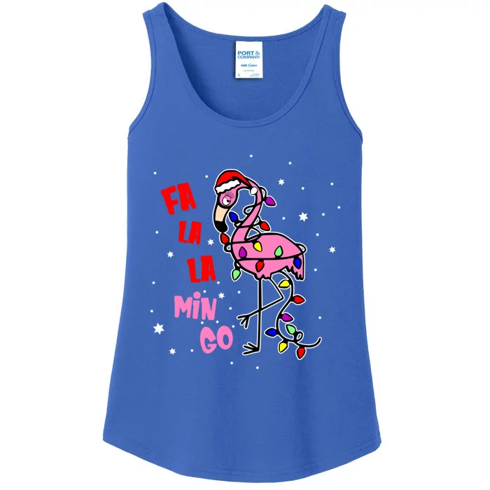 Fa La La La Mingo Flamingo Tree Christmas Sweater Xmas Gift Ladies Essential Tank