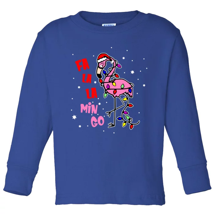 Fa La La La Mingo Flamingo Tree Christmas Sweater Xmas Gift Toddler Long Sleeve Shirt