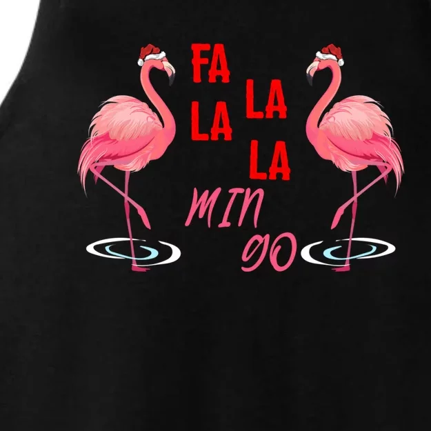 Fa La La La Mingo Matching Family Santa Flamingo Christmas Funny Gift Ladies Tri-Blend Wicking Tank