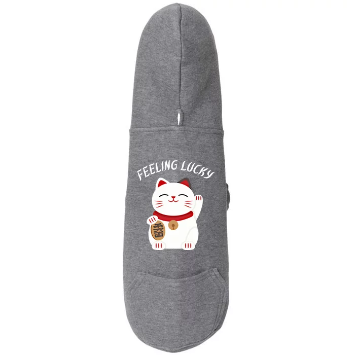 Feeling Lucky Lucky Cat Chinese Lucky Cat Gift Doggie 3-End Fleece Hoodie