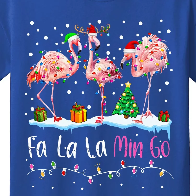 Fa La La La Mingo Flamingo Christmas  Xmas Kids T-Shirt