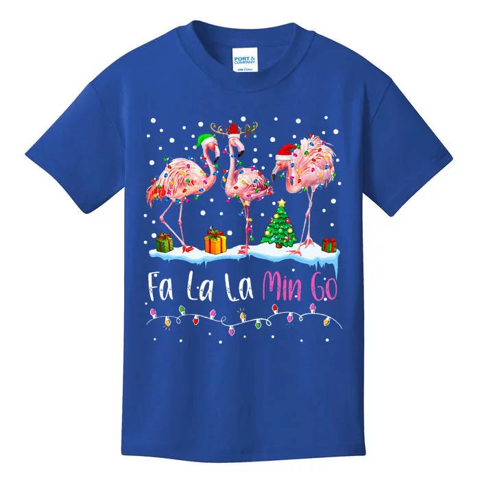 Fa La La La Mingo Flamingo Christmas  Xmas Kids T-Shirt