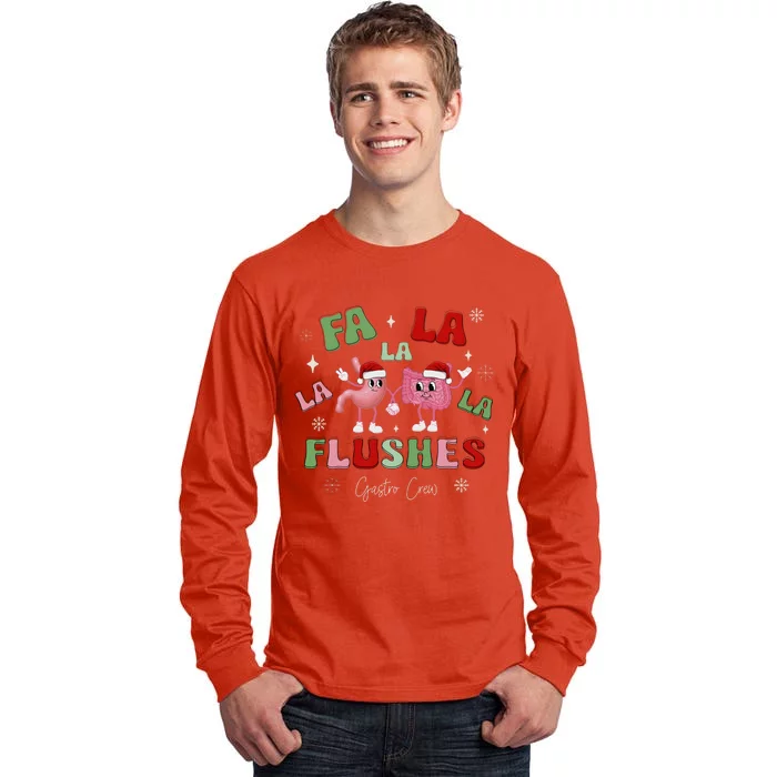 Fa La La La Flushes Gastro Crew Christmas Gi Nurse Tall Long Sleeve T-Shirt