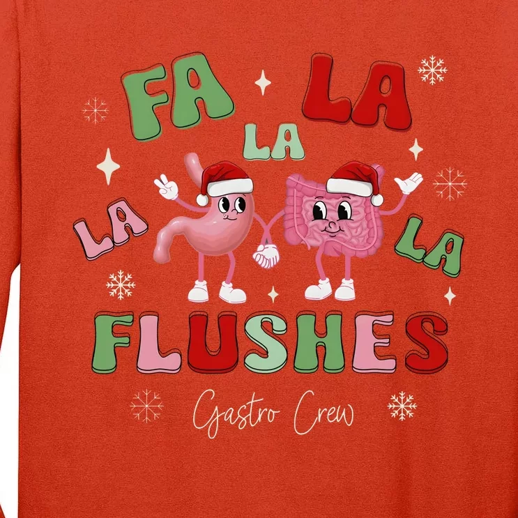 Fa La La La Flushes Gastro Crew Christmas Gi Nurse Tall Long Sleeve T-Shirt