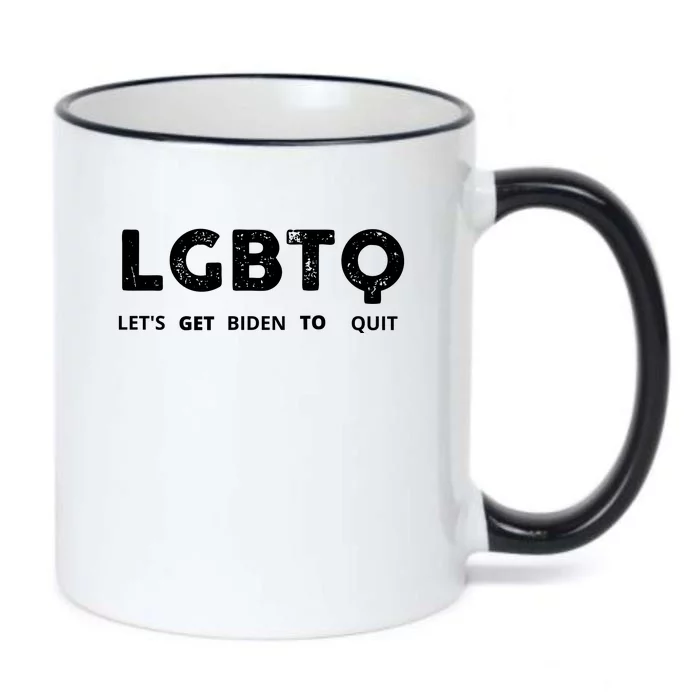 Funny LGBTQ Let's Get Biden To Quit Parody Design 2021 Black Color Changing Mug