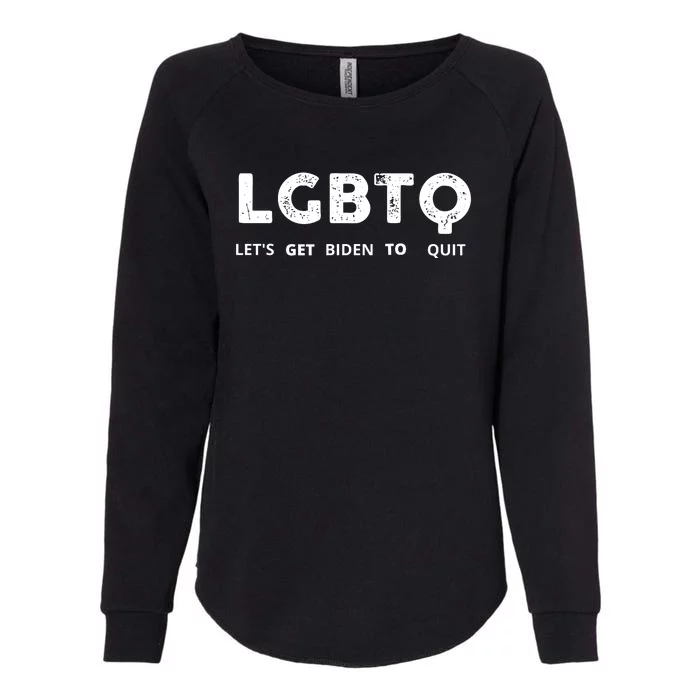 Funny LGBTQ Let's Get Biden To Quit Parody Design 2021 Womens California Wash Sweatshirt