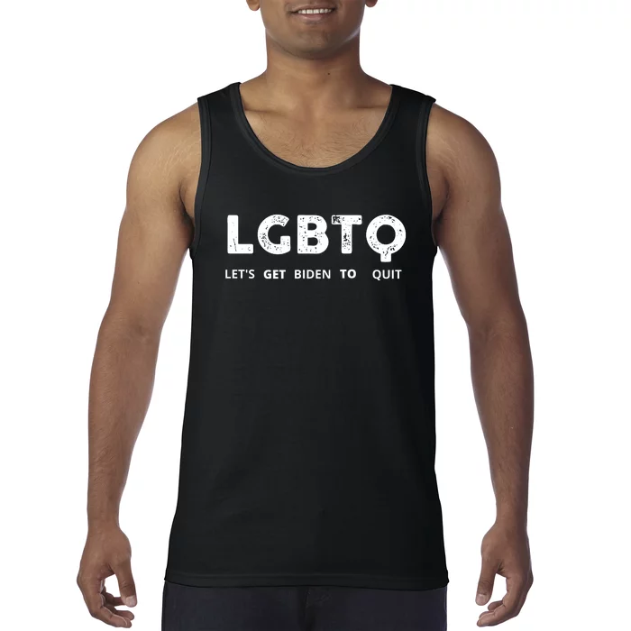 Funny LGBTQ Let's Get Biden To Quit Parody Design 2021 Tank Top