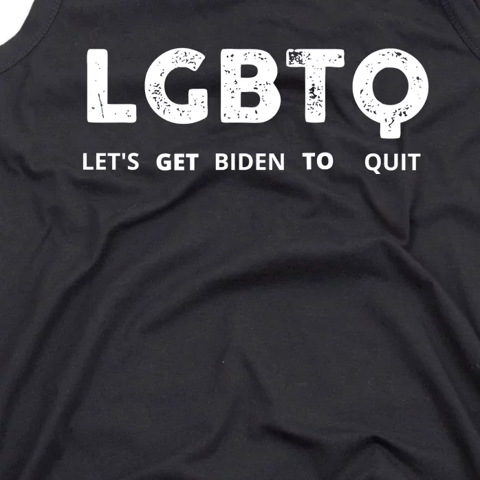 Funny LGBTQ Let's Get Biden To Quit Parody Design 2021 Tank Top